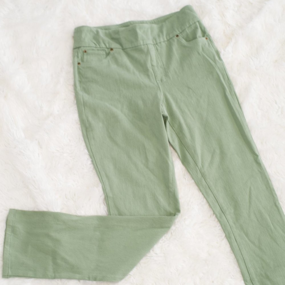 Knit Denim Pull-On Straight Leg Jeans, Size Tall